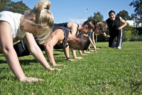 People doing planks