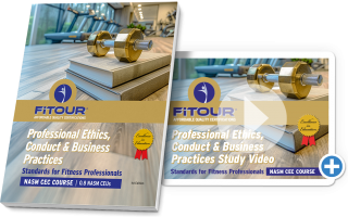 Cover of study guide for FiTOUR Professional Ethics, Conduct & Business Practices course